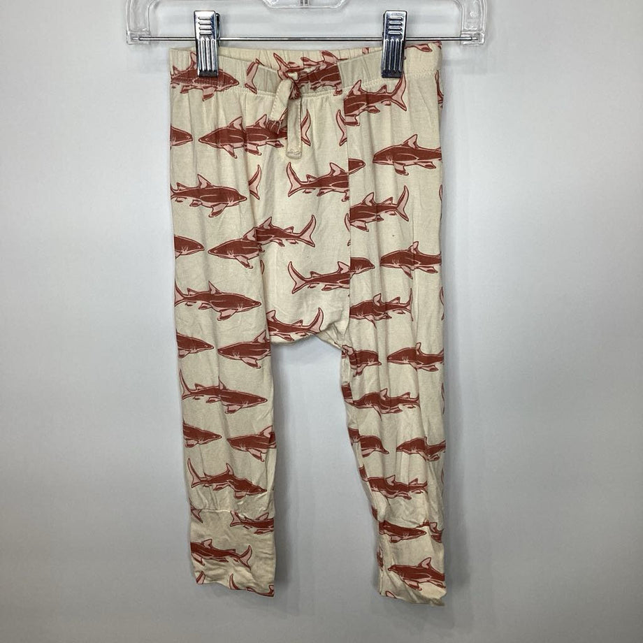 Kate Quinn Leggings/Cotton Pants Toddler 2 White/Sharks - Duck Worth Wearing