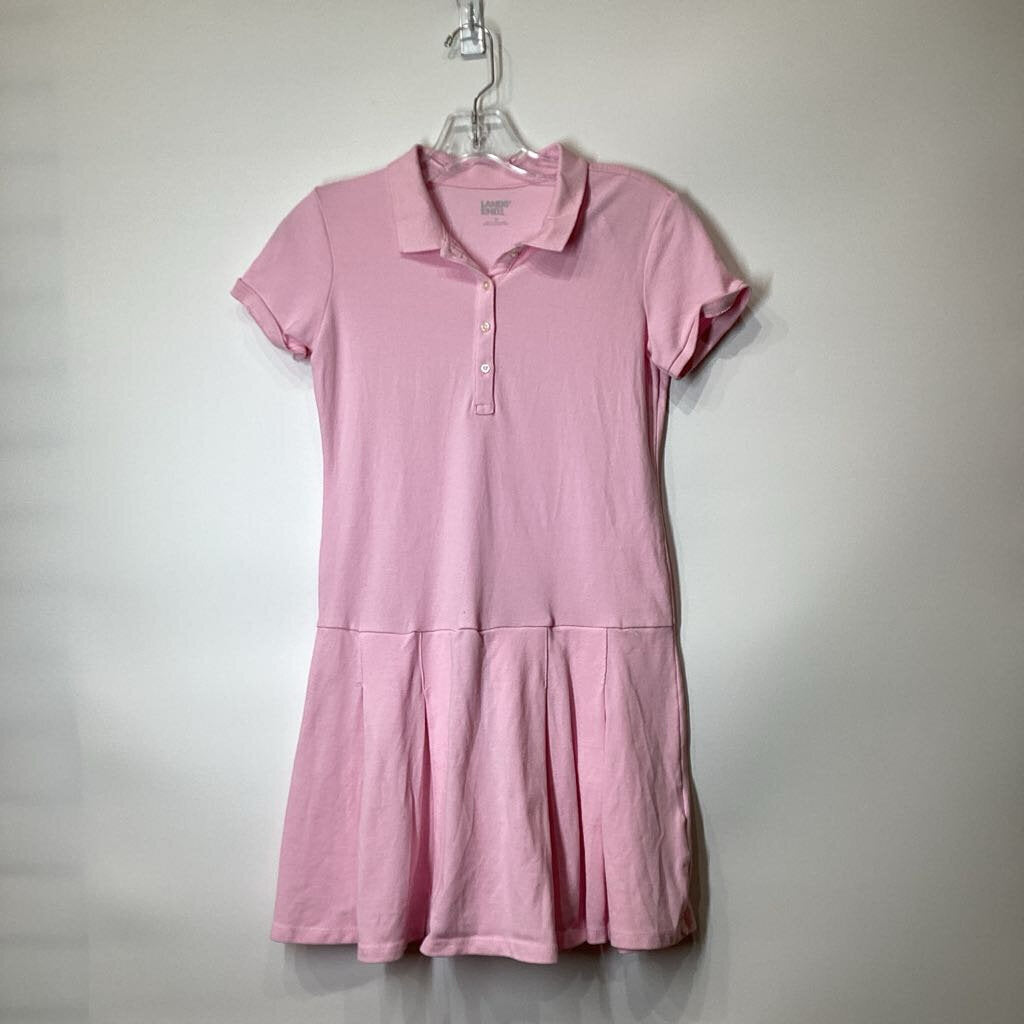 lands end pink dress Lands' End Women's Crepe Button Front Long Sleeve Midi Dress - Small