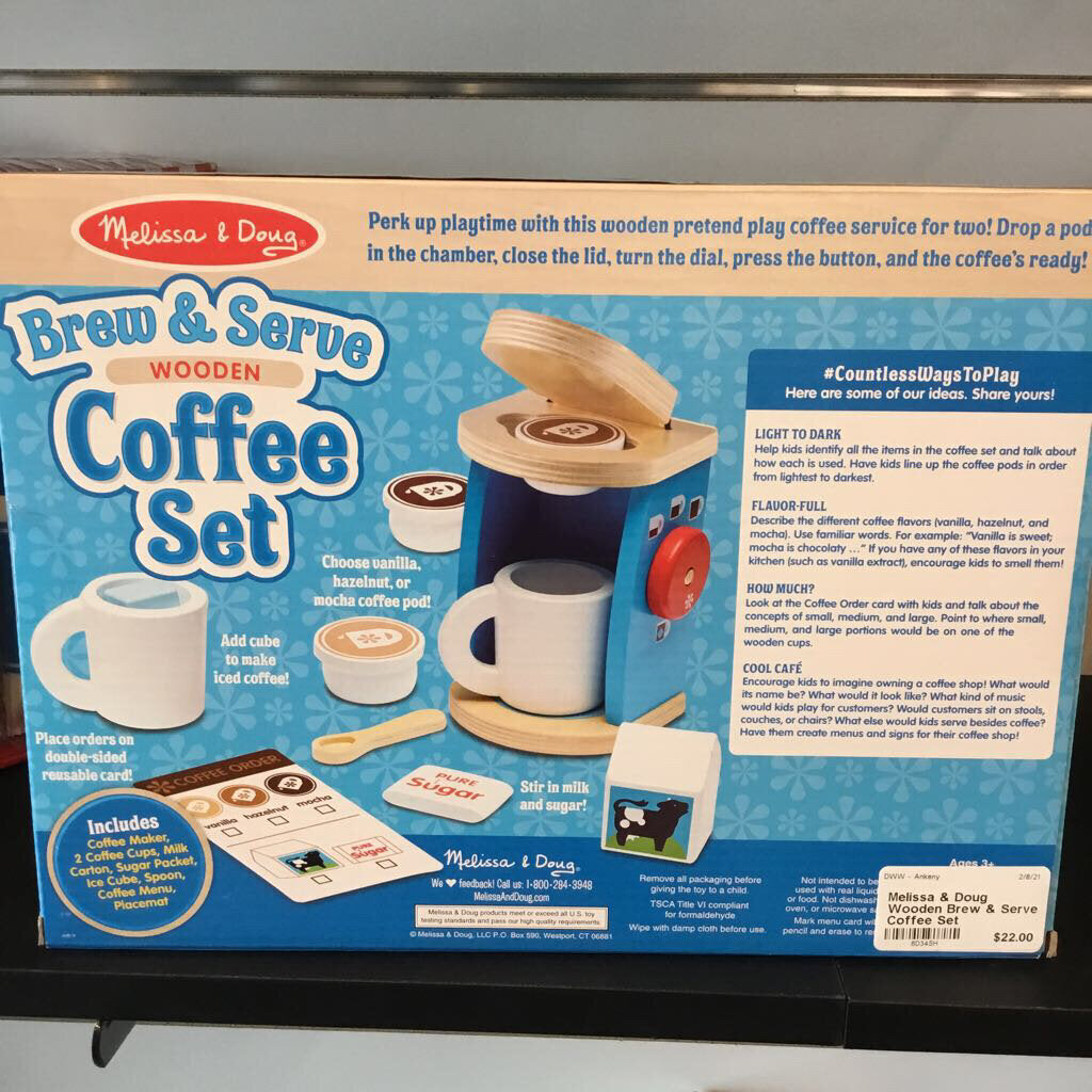 Melissa & Doug 11-Piece Brew and Serve Wooden Coffee Maker Set - Play  Kitchen Accessories
